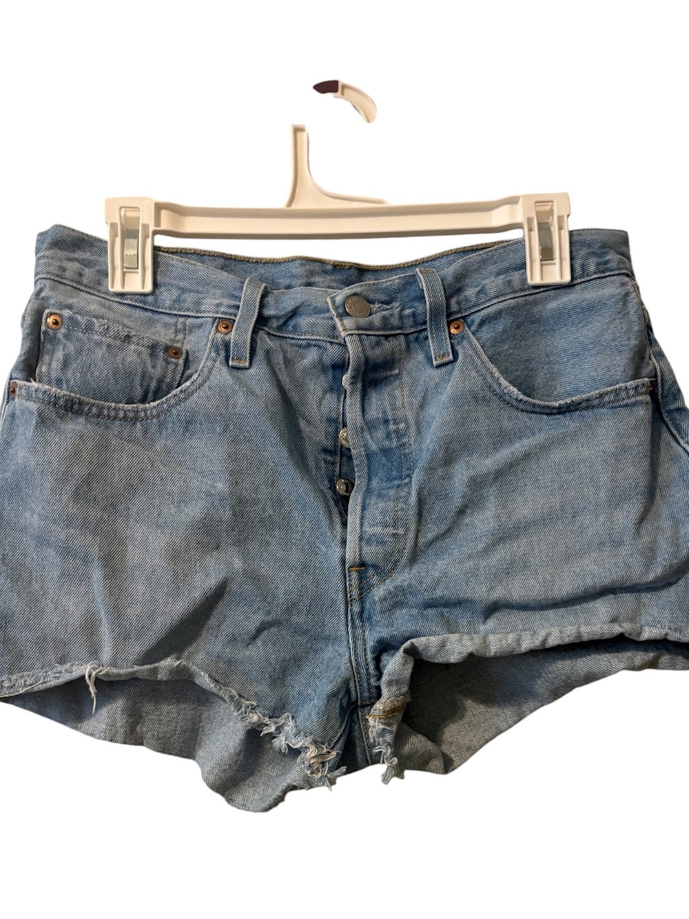 Levi's Light Blue Distressed Denim Cutoff Shorts